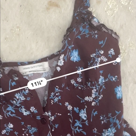 Urban outfitters brown blue floral romper - Picture 3 of 6